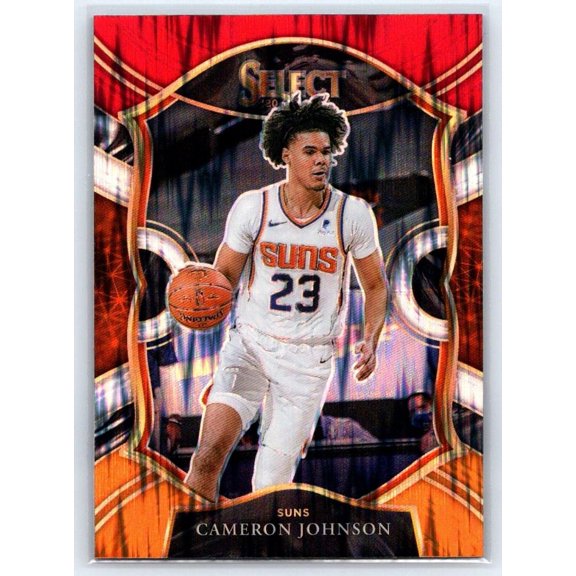 2020-21 Panini Select Red White Orange Flash Cameron Johnson #21 Phoenix Suns Basketball Card