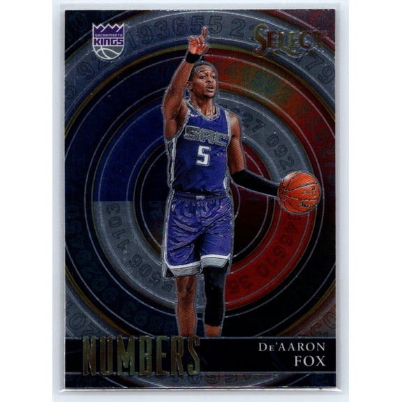 2020-21 Panini Select De'Aaron Fox Sacramento Kings Select Numbers #39 Basketball Card