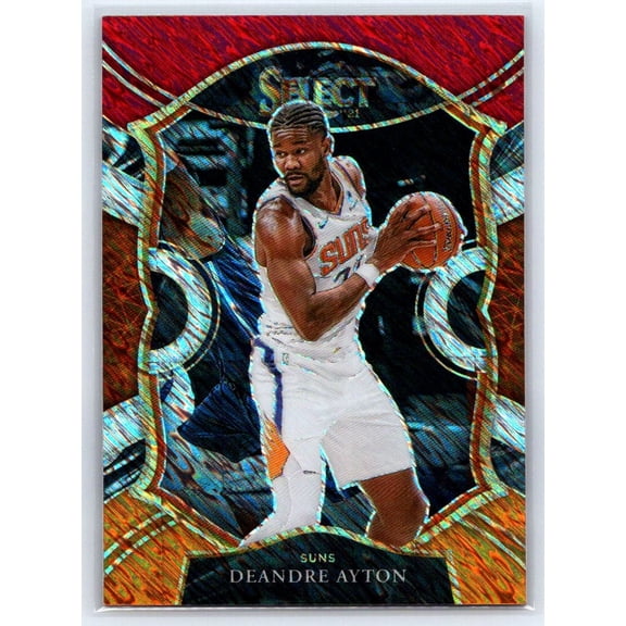 2020-21 Panini Select Deandre Ayton #33 Red White Orange Shimmer Phoenix Suns NBA BASKETBALL Trading Card