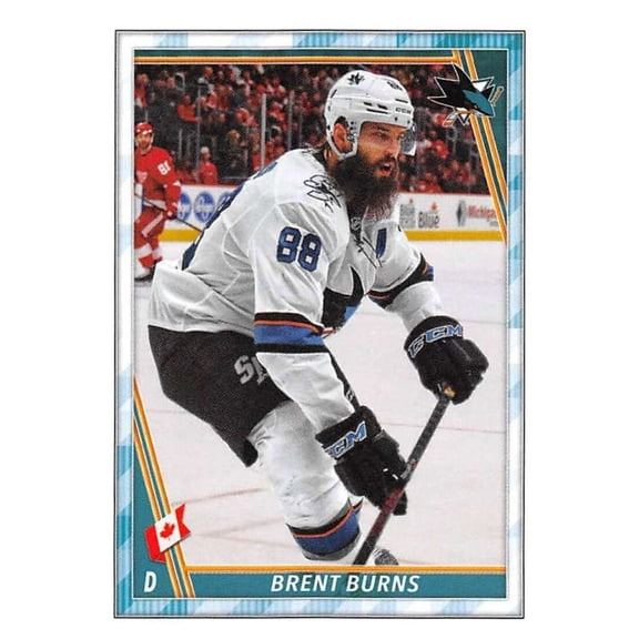 2020-21 Topps NHL Stickers #397 Brent Burns NM-MT San Jose Sharks Hockey Card San Jose Sharks NHL Hockey Trading Card