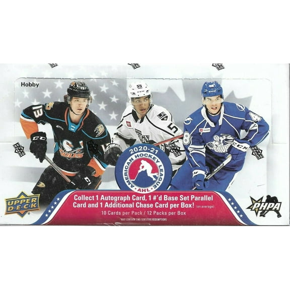 2020-21 Upper Deck AHL Hockey Hobby Box (3 Hits, including 1 Autograph Per Box)