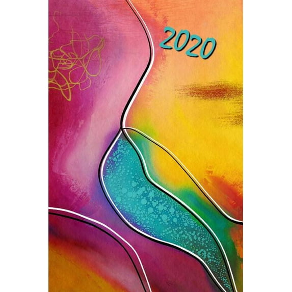 2020 : Agenda semainier 2020 - Calendrier des semaines 2020 - Turquoise pointillé - Art moderne (Paperback)