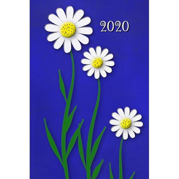 2020: Agenda semainier 2020 - Calendrier des semaines 2020 - Turquoise pointillé - fleurs (Paperback)