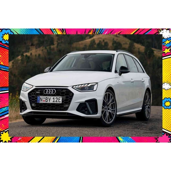 2020 Audi A4 Avant S Line AU - Pop Art Edition | 12x18 Inch Laminated Poster | Vibrant Colors & Stunning Detail Wall Art
