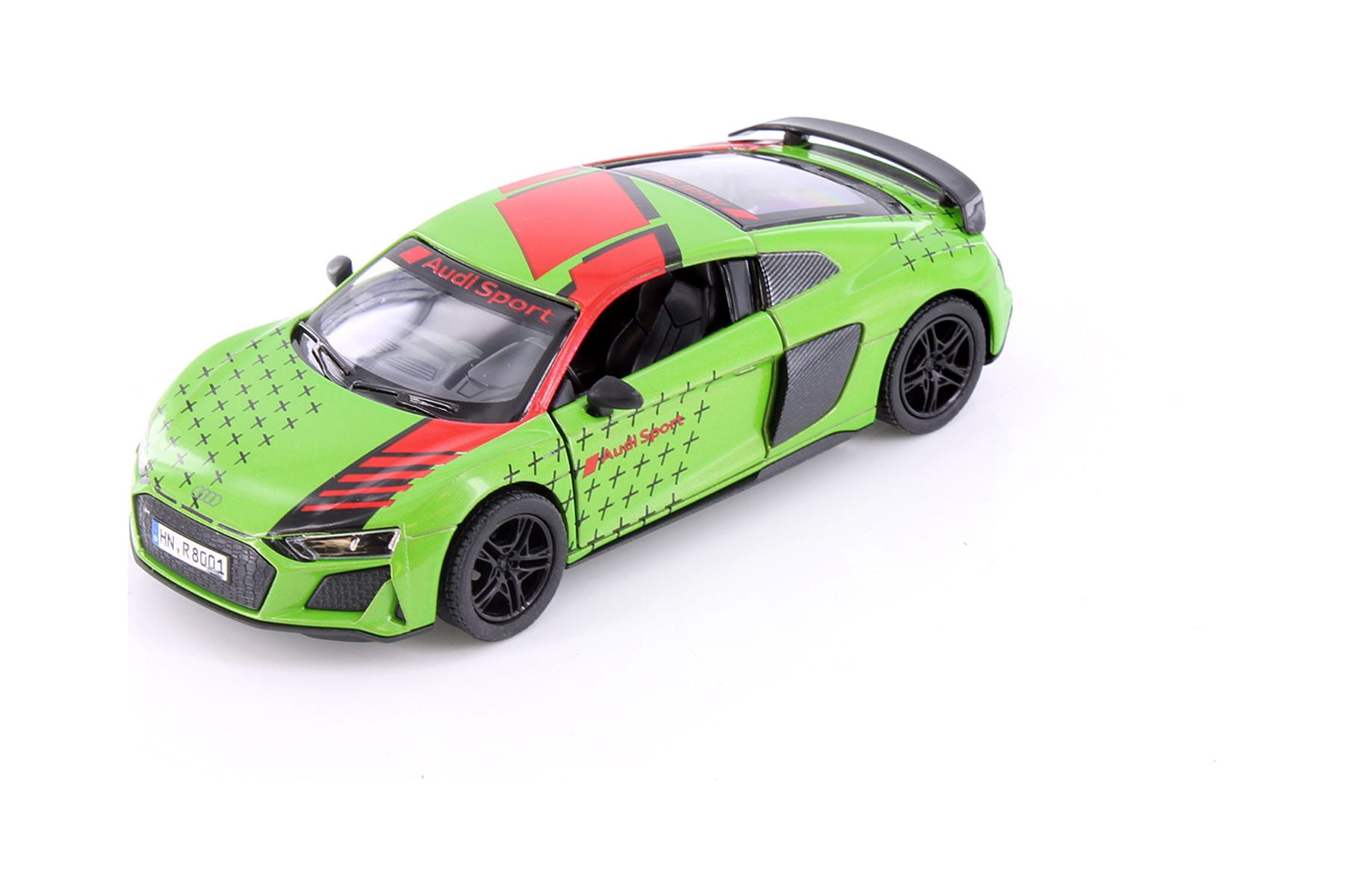 2020 Audi R8 Coupe Livery Edition, Green w/Red Stripe - Kinsmart