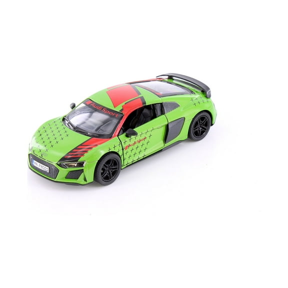 2020 Audi R8 Coupe Livery Edition, Green w/Red Stripe - Kinsmart 5422DF - 1/36 Scale Diecast Car