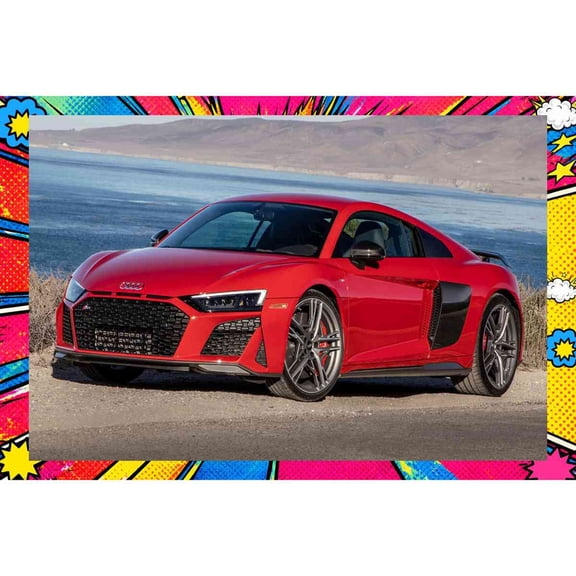 2020 Audi R8 Coupe Performance Style B - Pop Art Edition | 12x18 Inch Laminated Poster | Vibrant Colors & Stunning Detail Wall Art