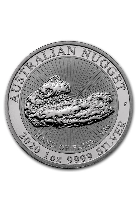 2020 Australia 1 oz Silver "Hand of Faith" Nugget BU