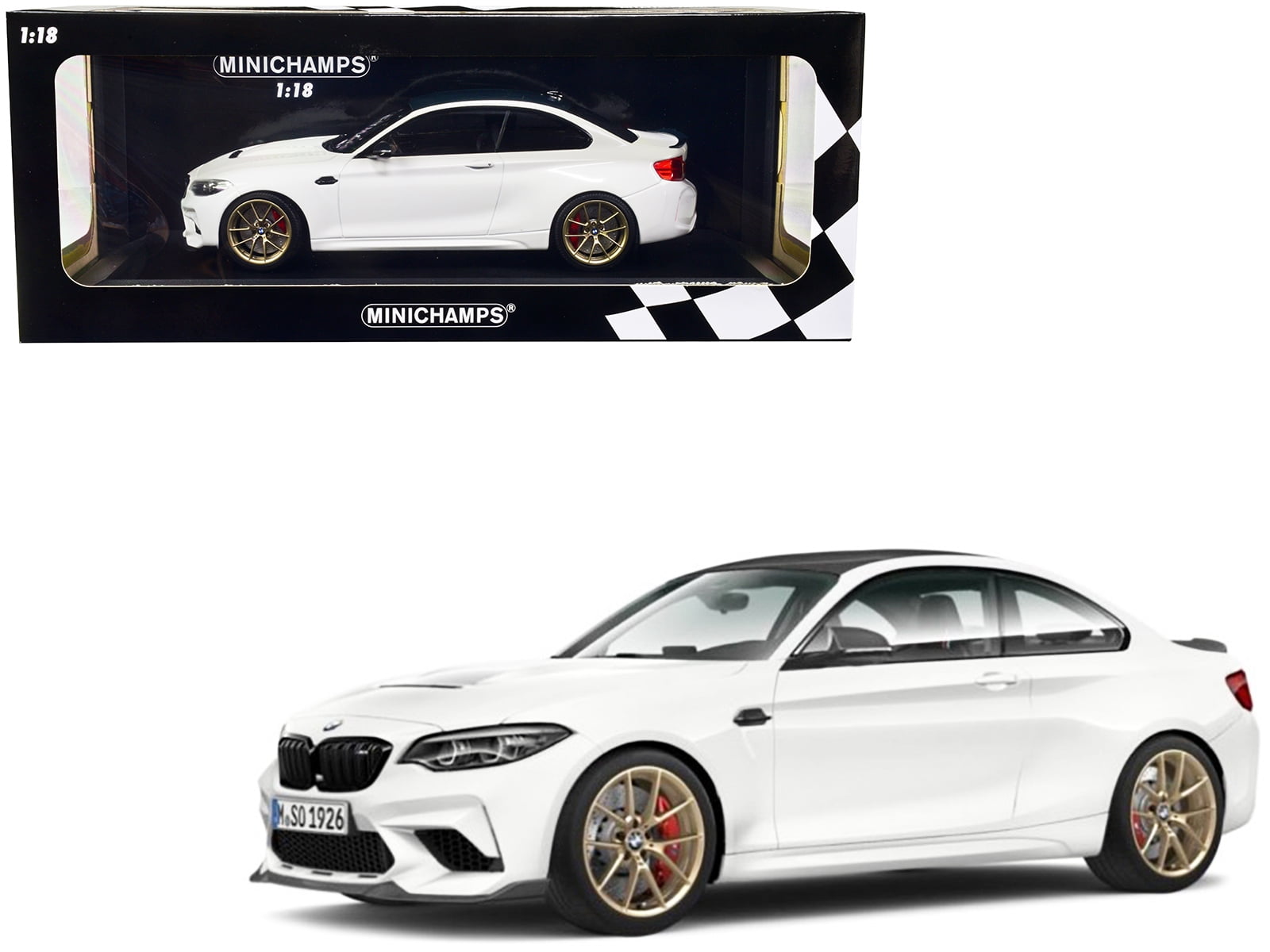 2020 BMW M2 CS White with Carbon Top and Gold Wheels 1/18 2020 BMW M2 CS White with Carbon Top and Gold Wheels 1/18
