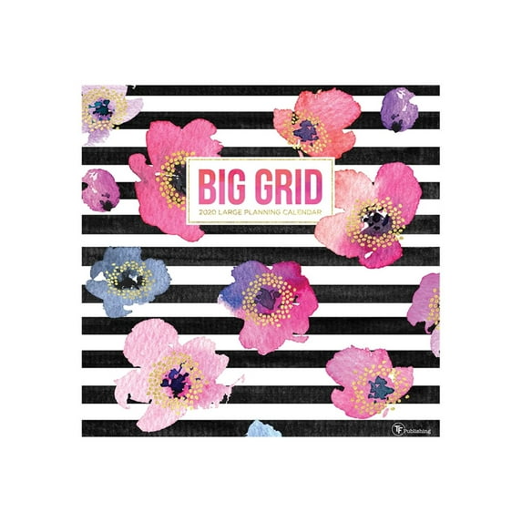2020 Big Grid Planning - Floral Design Wall Calendar 12x12