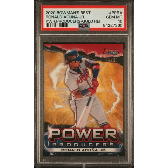 2020 Bowman's Best Gold Refractor Ronald Acuna Jr. #PPRA /50 PSA 10