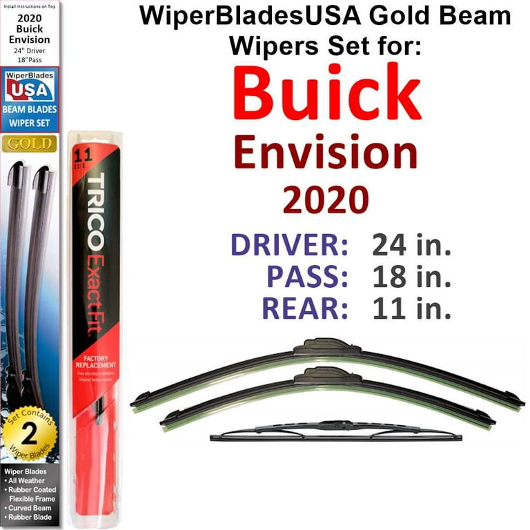 2020 Buick Envision Beam Wiper Blades Wipers WBUSA (Set of 3) w/Rear Wiper