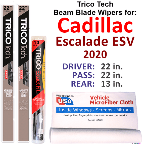 2020 Cadillac Escalade ESV Beam Blade Wipers (Set of 3) w/Rear Wiper