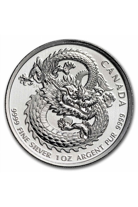 2020 Canada 1 oz Silver $5 Lucky Dragon High Relief BU