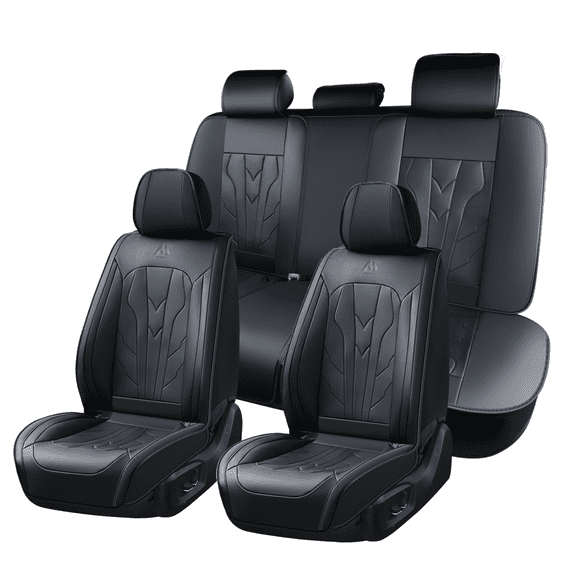2020 Car Seat Cover for Toyota Tacoma, Black Car Seat Covers, Waterproof PU Leather, 5 Seats Full Set, Easy to Clean and Install, Wear Resistance, Protect and Upgrade Seats