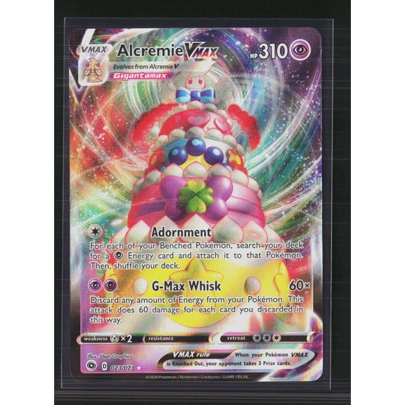 2020 Champions Path Alcremie VMAX Holo Rare #23/73 English Pokemon Card