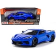 thumbnail image 1 of 2020 Chevrolet Corvette C8 Stingray Blue Metallic "Timeless Legends" 1/24 Diecast Model Car by Motormax, 1 of 3