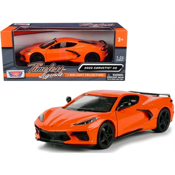 2020 Chevrolet Corvette C8 Stingray Orange "Timeless Legends" 1/24 Diecast Model Car by Motormax