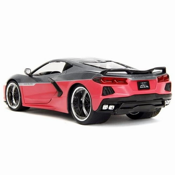 2020 Chevrolet Corvette Metallic & Slips Series 1-24 Scale Diecast Model Car, Gray & Pink
