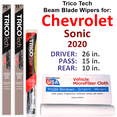 thumbnail image 1 of 2020 Chevrolet Sonic Beam Blade Wipers (Set of 3) w/Rear Wiper, 1 of 3