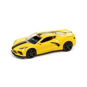 2020 Chevy Corvette C8 Stingray , Accelerate Yellow - Auto World AWSP084/24B - 1/64 scale Diecast Model Toy Car