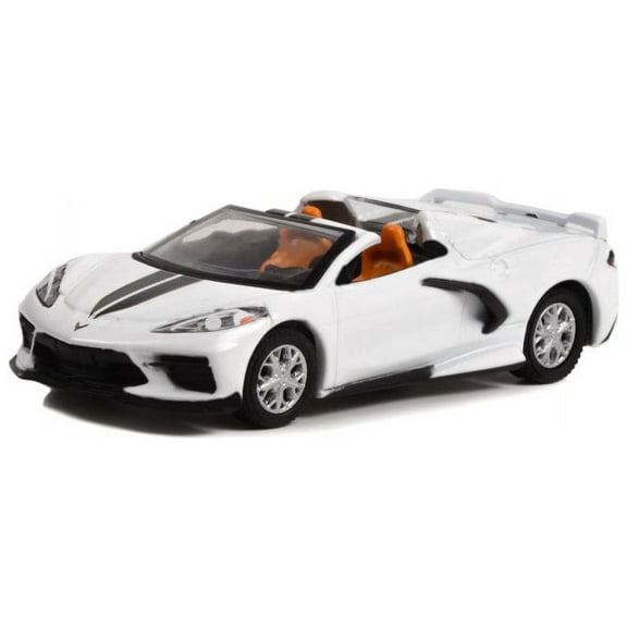 2020 Chevy Corvette C8 Stingray Convertible, White - Greenlight 37260F - 1/64 Scale Diecast Car