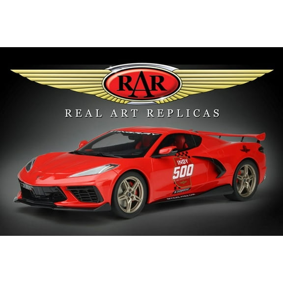 2020 Chevy Corvette Stingray "104th Indy 500", Red - Real Art Replicas 1/18 Diecast Car