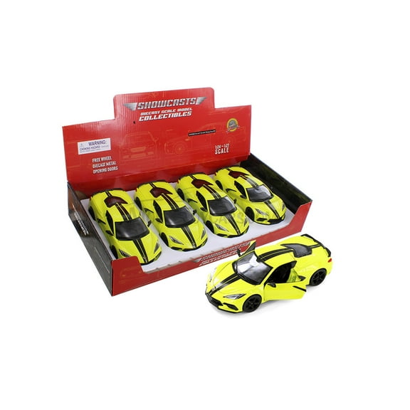 2020 Chevy Corvette Stingray Coupe Z51 Hardtop, Yellow - Showcasts 37527/3 - 1/24 Scale Diecast Car