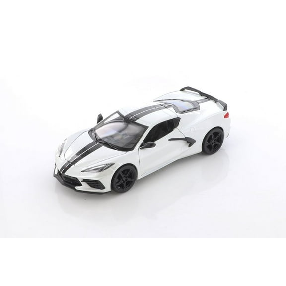 2020 Chevy Corvette Stingray Coupe Z51, White - Showcasts 34527D4 - 1/24 scale Diecast Model Toy Car