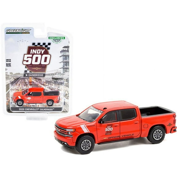 2020 Chevy Silverado Pickup Truck "104th Indy 500", Red - Greenlight 1/64 scale Diecast Car