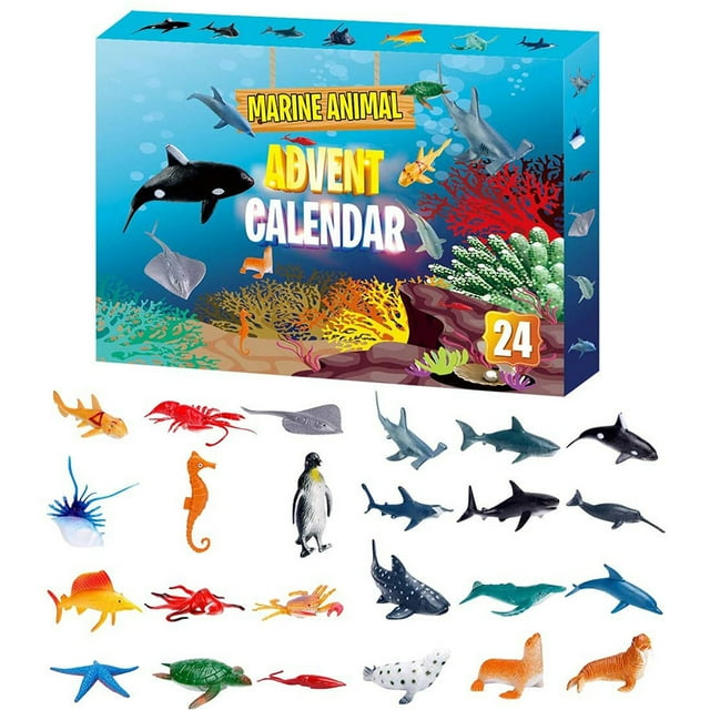 2020 Christmas Countdown Gift 24PCS Marine Animal Toy Christmas