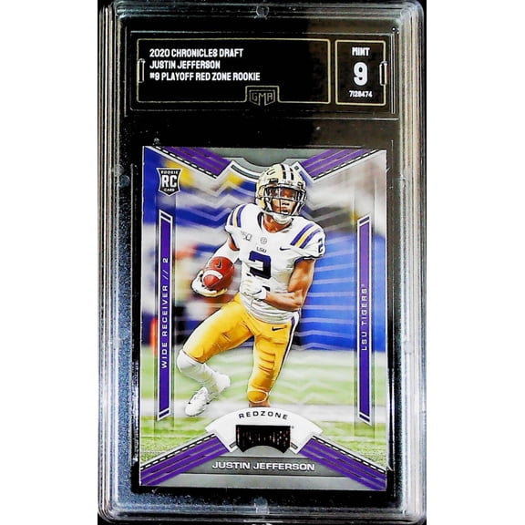 2020 Chronicles Draft Playoff Red Zone #9 Justin Jefferson RC Rookie LSU Tigers GMA 9 MINT