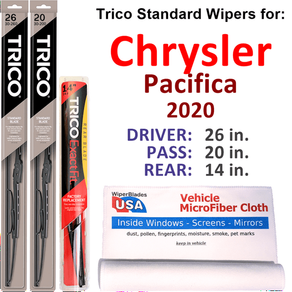 2020 Chrysler Pacifica Wiper Blades (Set of 3) w/Rear Wiper