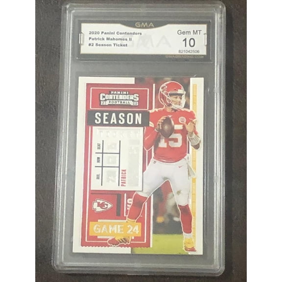 2020 Contenders Season Ticket #2 Patrick Mahomes II Kansas City Chiefs GMA 10 Football Panini Trading Card (Serial Number May Vary)
