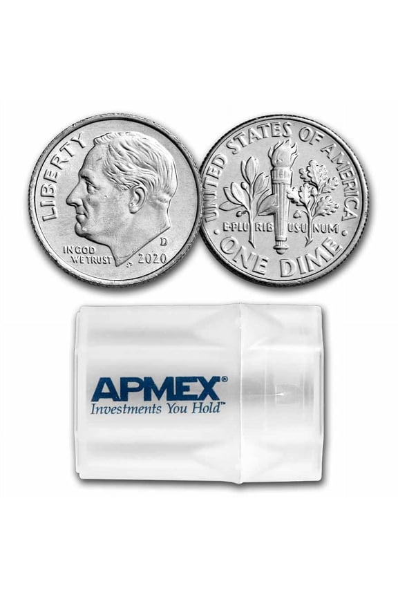 2020-D Roosevelt Dime 50-Coin Roll BU