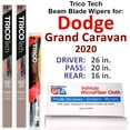 thumbnail image 1 of 2020 Dodge Grand Caravan Beam Blade Wipers (Set of 3) w/Rear Wiper, 1 of 4