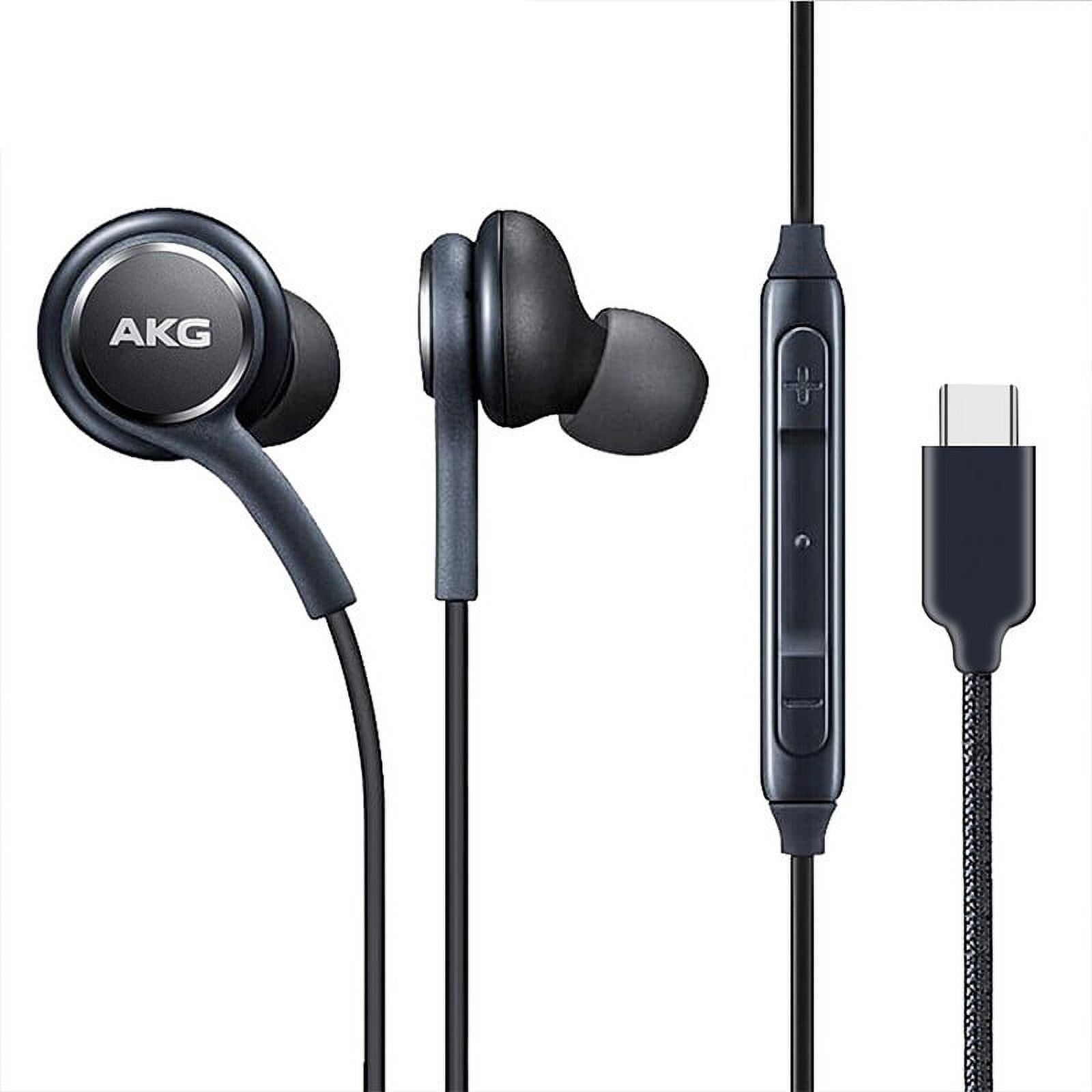 2020 Earbuds Stereo Headphones for Samsung Galaxy Note 10 Note 10 Galaxy S10 S9 Plus S10e Designed by AKG Braided Cable with Microphone and Volume Remote Type C Connector Black Walmart