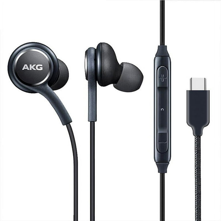 2020 Earbuds Stereo Headphones for Samsung Galaxy Note 10 Note 10 Galaxy S10 S9 Plus S10e Designed by AKG Braided Cable with Microphone and Volume Remote Type C Connector Black Walmart