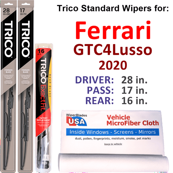 2020 Ferrari GTC4Lusso Wiper Blades (Set of 3) w/Rear Wiper