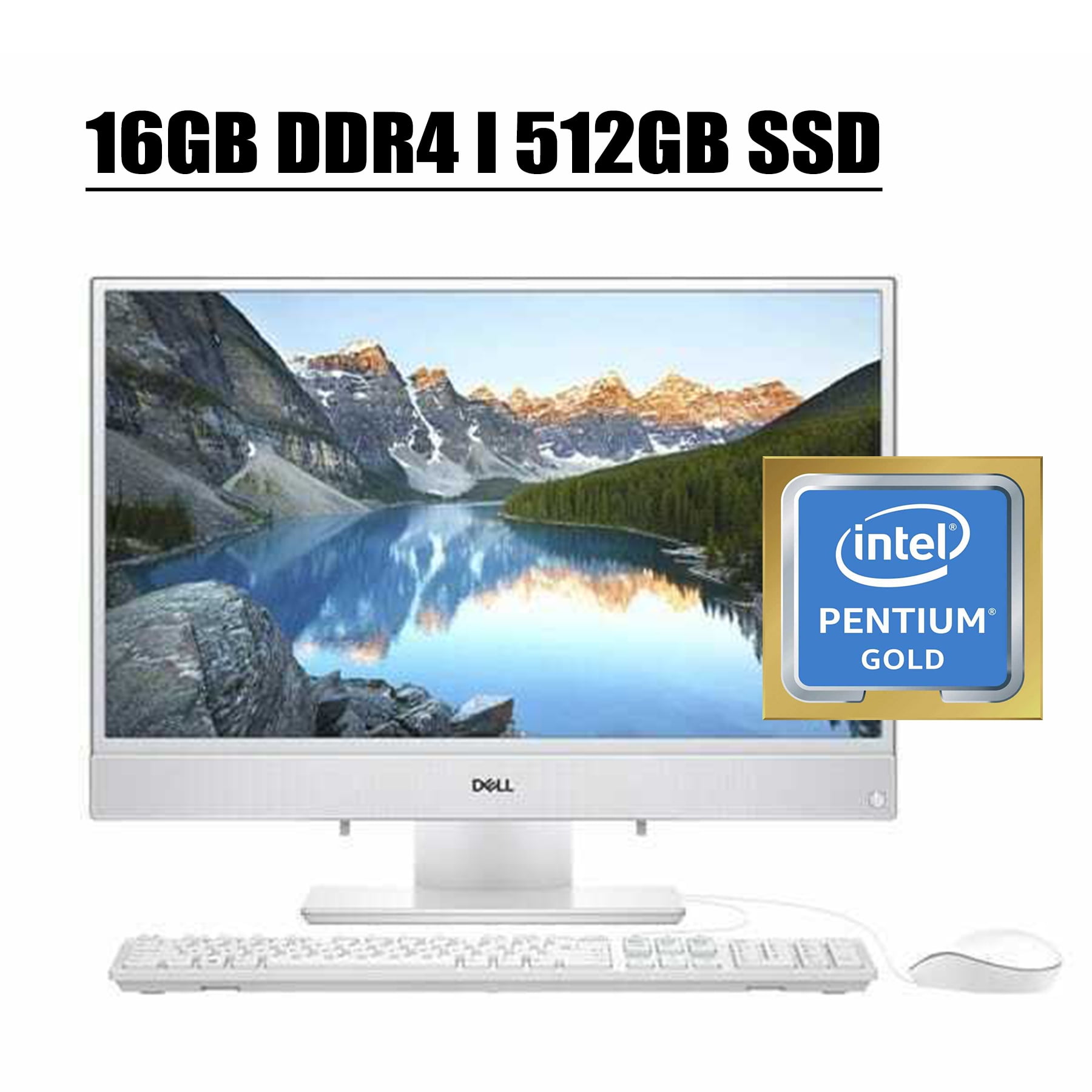 Flagship Dell Inspiron   Premium All in One Desktop Computer I  .5" Full HD IPS Anti Glare Display I Intel Pentium Gold U I GB DDR4