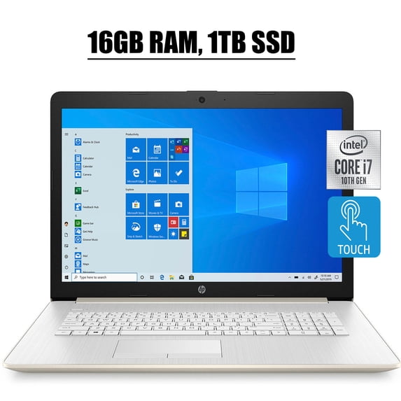 2020 Flagship HP 17 Laptop Computer 17.3" HD+ Touchscreen WLED Display 10th Gen Intel Quad-Core i7-1065G7 16GB RAM 1TB SSD DVD-Writer HDMI WIFI Webcam Win 10
