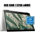 thumbnail image 1 of 2020 Flagship HP Chromebook x360 14 Premium 2 in 1 Laptop I 14" HD Touchscreen Anti-glare I Intel Celeron N4000 I 4GB DDR4 32GB eMMC I Intel UHD Graphics 600 USB-C WIFI B&O Webcam Chrome OS, 1 of 10