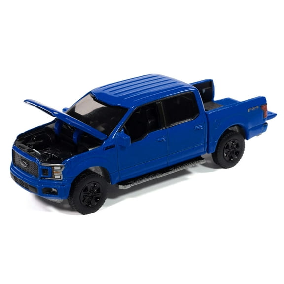 2020 Ford F-150 FX4 Black Appearance Package Pickup Truck Velocity Blue "Muscle Trucks" Series 1/64 Diecast Model Car by Auto World