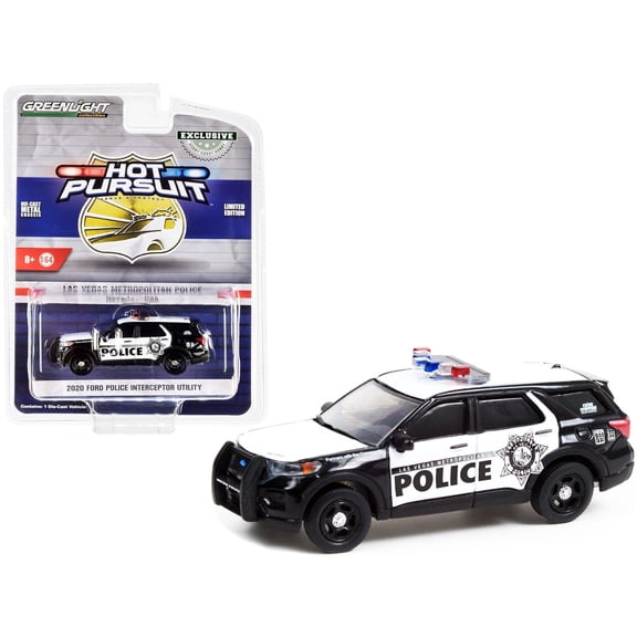 2020 Ford Police Interceptor Utility Black & White "Las Vegas Metropolitan Police" (Nevada) 1/64 Diecast Model Car by Greenlight