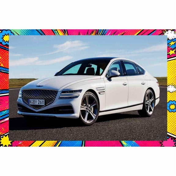 2020 Genesis G80 AU - Pop Art Edition | 20x30 Inch Laminated Poster | Vibrant Colors & Stunning Detail Wall Art