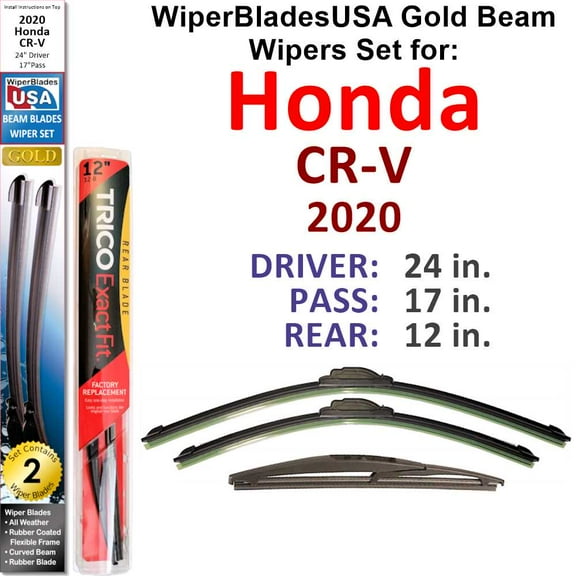 2020 Honda CR-V Beam Wiper Blades Wipers WBUSA (Set of 3) w/Rear Wiper