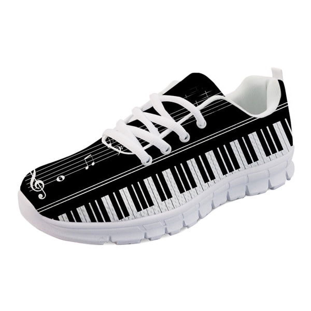 Piano Print Pattern Sneaker Shoes For Men Women