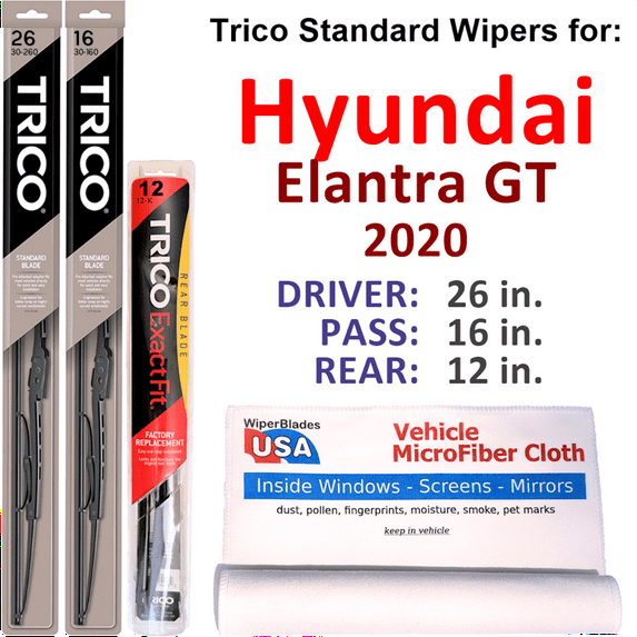 2020 Hyundai Elantra GT Wiper Blades (Set of 3) w/Rear Wiper