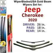 2020 Jeep Cherokee Beam Wiper Blades Wipers WBUSA (Set of 3) w/Rear Wiper