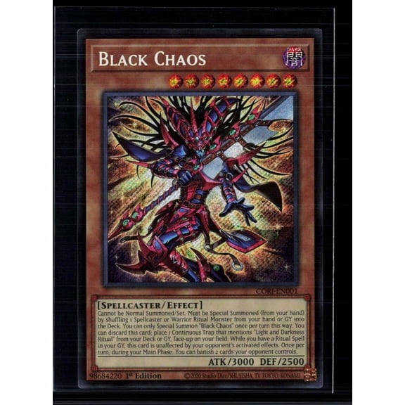 2020 Konami Core Theory Black Chaos Lightly Played Ultra Rare 1st Edition CORI-EN001 Yu-Gi-Oh! Trading Card
